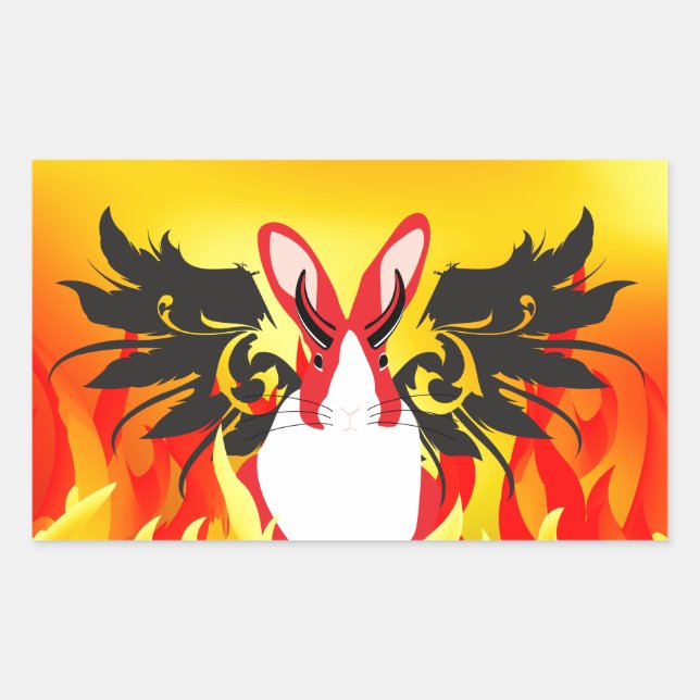 STICKER RECTANGULAIRE DEMON (Devant)