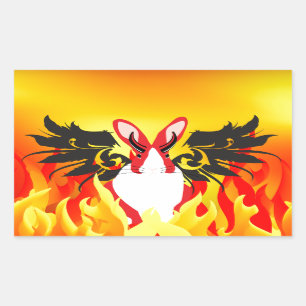 STICKER RECTANGULAIRE DÉMON