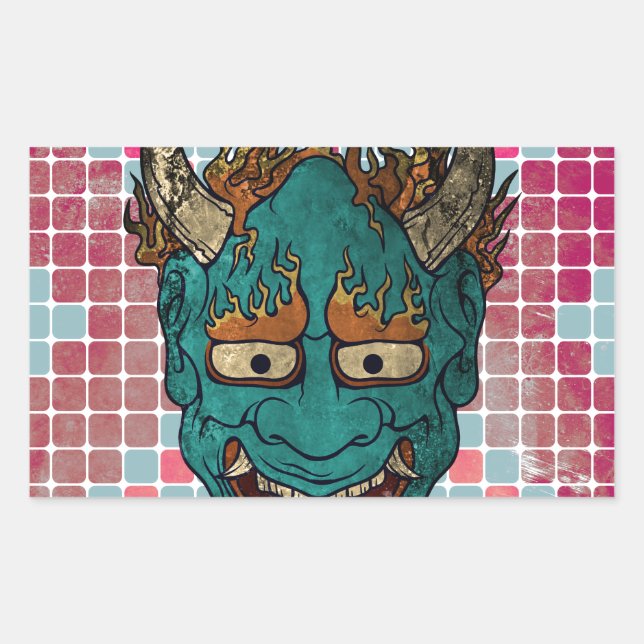Sticker Rectangulaire Demon japonais (Devant)