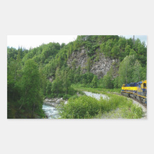 Sticker Rectangulaire Denali Express Alaska Train Vacation Photographie