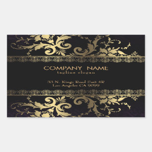 Sticker Rectangulaire Dentelle à spirale or