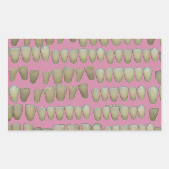 STICKER RECTANGULAIRE DENTISTE DENTISTES ORTHODONTIQUES BOUCHE DE DENTS  (Devant)