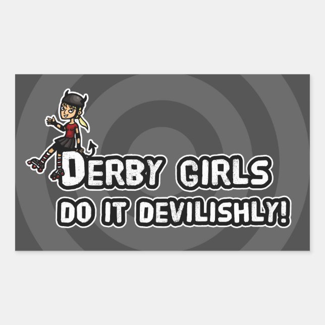 Sticker Rectangulaire Derby Girl le fait dévilement (Devant)