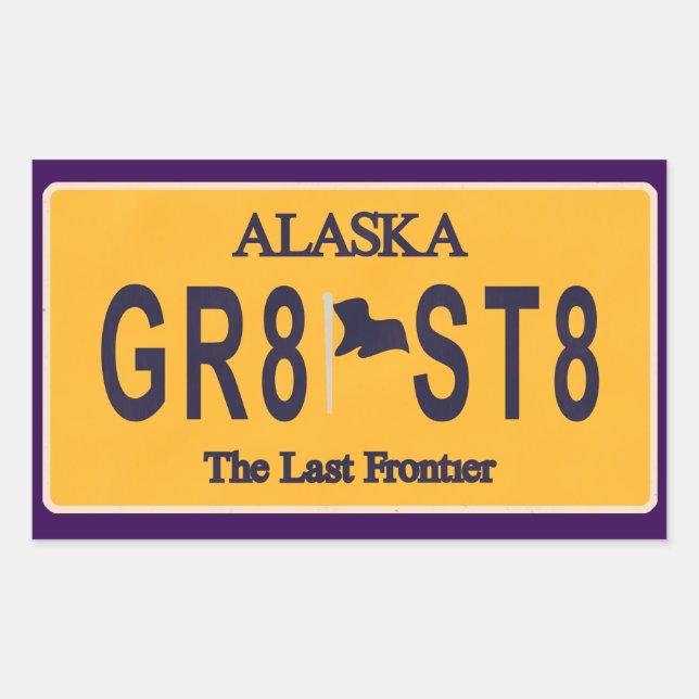 Sticker Rectangulaire Dernière frontière de l'Alaska (Devant)