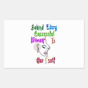 Sticker Rectangulaire Derrière Chaque Femme Réussie Se Trouve Elle-Même