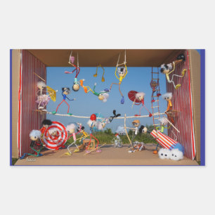 Sticker Rectangulaire Des fubby au Cirque avec de nombreux acts.