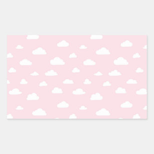 Sticker Rectangulaire Des nuages de dessins animés blancs sur un Motif A