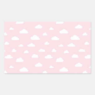 Sticker Rectangulaire Des nuages de dessins animés blancs sur un Motif A