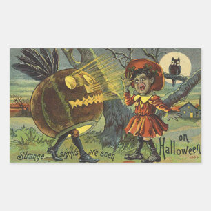 Sticker Rectangulaire Des vues étranges sont vues sur Halloween Vintage