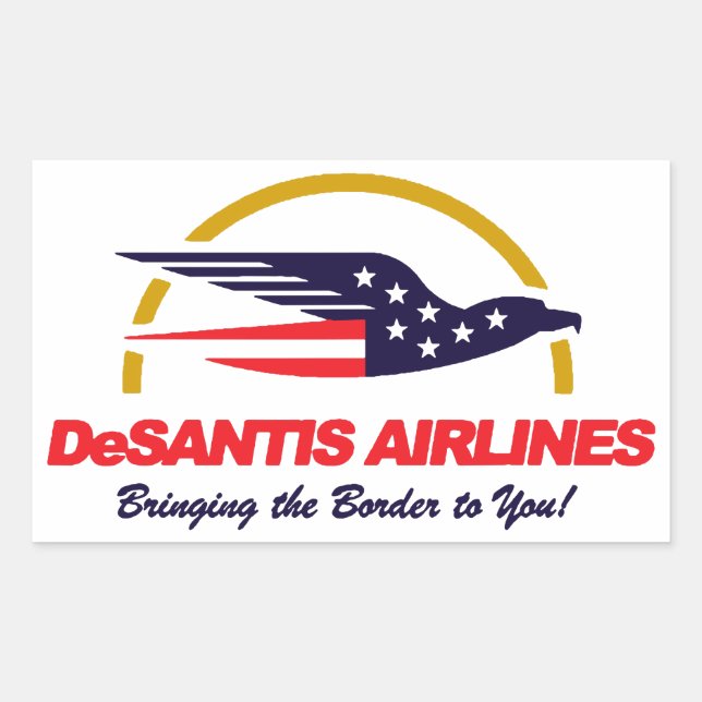 Sticker Rectangulaire DeSantis Airlines Vous Amène La Frontière Recta (Devant)