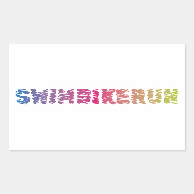 Sticker Rectangulaire Design cool de triathlon (Devant)
