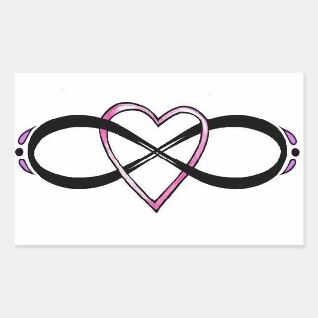 Sticker Rectangulaire Design d'amour infini (Devant)