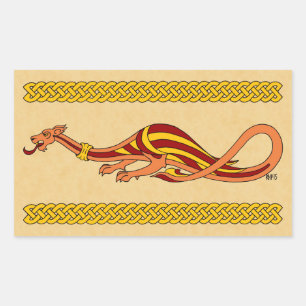 Sticker Rectangulaire Design Dragon Médiéval 2015