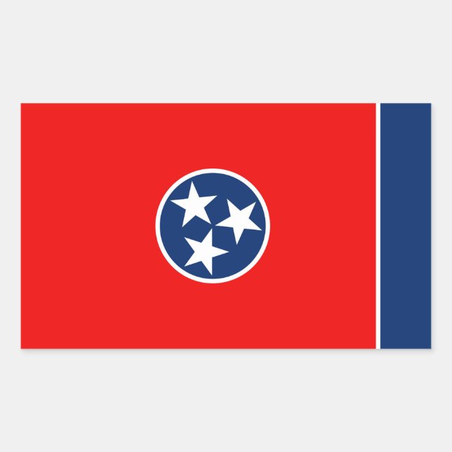 Sticker Rectangulaire Design du drapeau d'état du Tennessee (Devant)