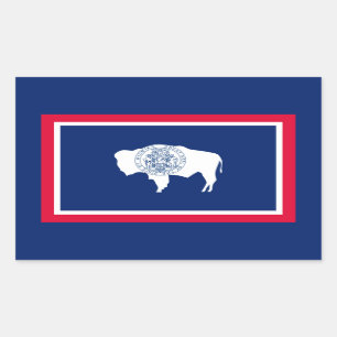 Sticker Rectangulaire Design du drapeau d'état du Wyoming