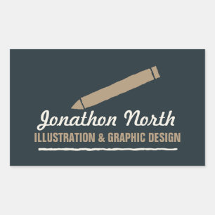 Sticker Rectangulaire Design graphique crayon Tan ID299