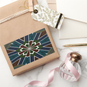 Sticker Rectangulaire Design inspiré de Sari avec détails complexes