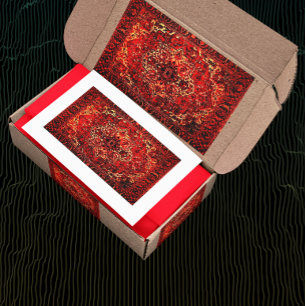 Sticker Rectangulaire Design oriental de tapis aux couleurs vives