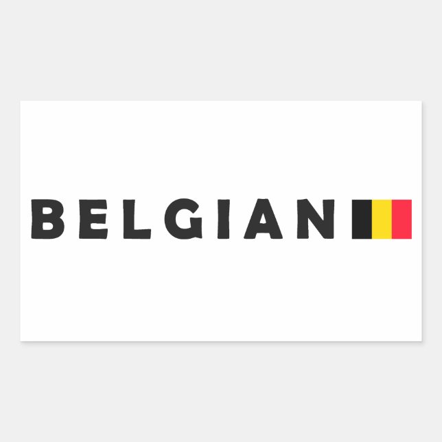 Sticker Rectangulaire Design patriote belge (Devant)