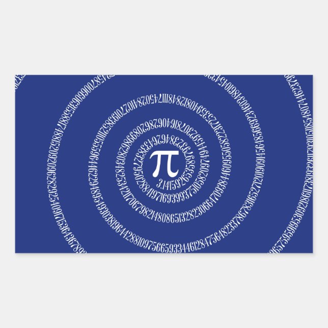 Sticker Rectangulaire Design Spiral pour Pi sur Navy Blue (Devant)