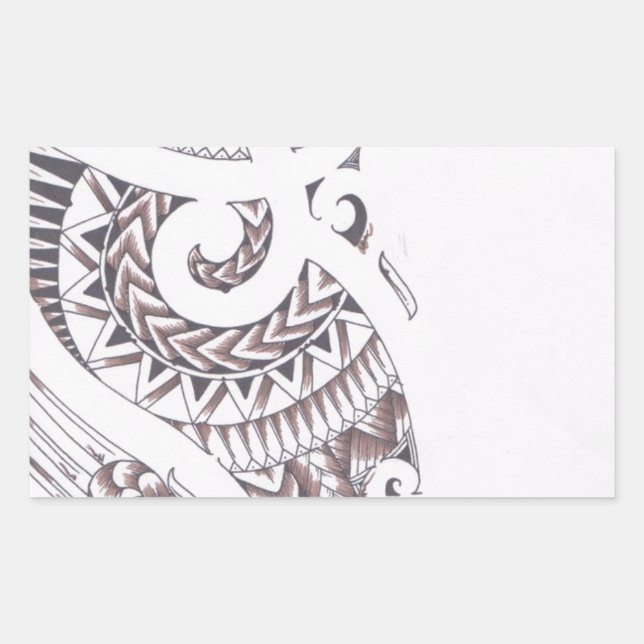 Sticker Rectangulaire designer maori (Devant)