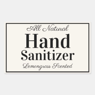 Sticker Rectangulaire Désinfectant pour les mains personnalisé fait mais