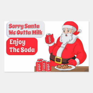 Sticker Rectangulaire Désolé Père Noël Nous sommes à court de lait Profi