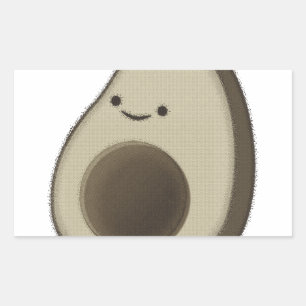 Sticker Rectangulaire Dessin Avocado de style vintage