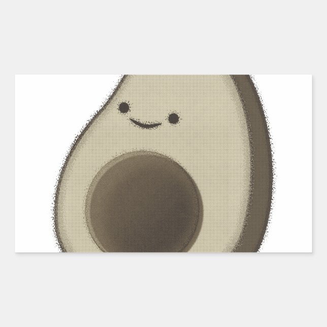 Sticker Rectangulaire Dessin Avocado de style vintage (Devant)