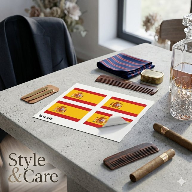 Sticker Rectangulaire Dessin d'autocollant rectangulaire du drapeau nati (National Flag of Spain Rectangular Sticker Design)
