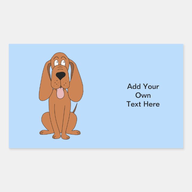 Sticker Rectangulaire Dessin de chien Brown. Hound. (Devant)