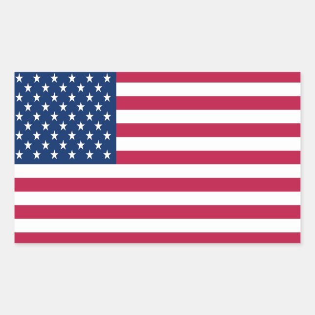 Sticker Rectangulaire Dessin de fierté de drapeau américain USA (Devant)