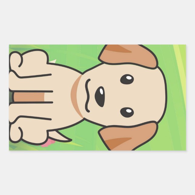 Sticker Rectangulaire dessin de laboratoire jaune (Devant)