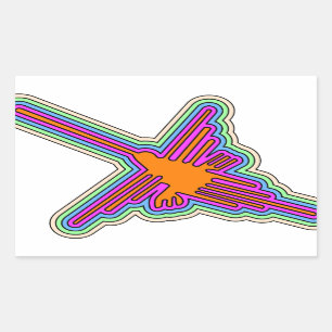Sticker Rectangulaire Dessin de Nazca Hummingbird Pérou