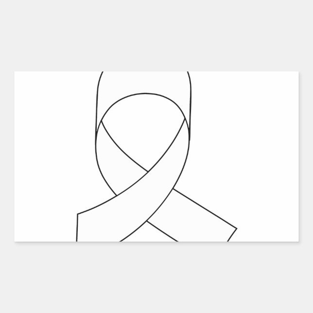 Sticker Rectangulaire Dessin de ruban blanc (Devant)