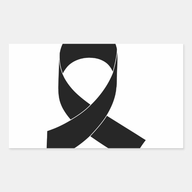 Sticker Rectangulaire Dessin de ruban noir (Devant)