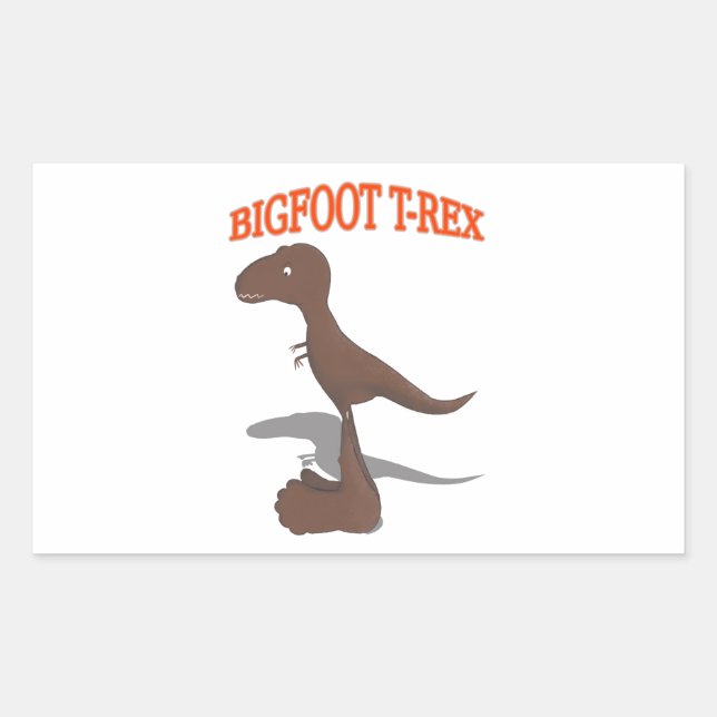 Sticker Rectangulaire Dessin T-Rex Bigfoot (Devant)