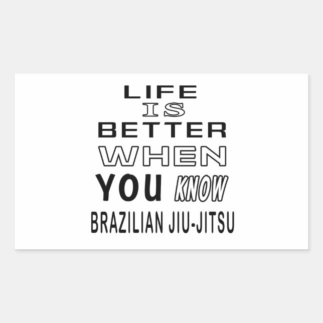 Sticker Rectangulaire Dessins du Jiu-Jitsu cool (Devant)