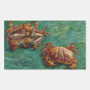 Sticker Rectangulaire Deux crabes par Vincent van Gogh