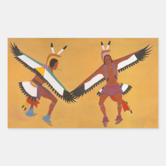 Sticker Rectangulaire Deux danseurs d'aigle