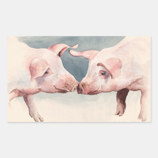 Sticker Rectangulaire Deux petites piggies 2012 (Devant)