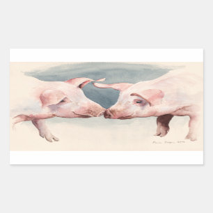 Sticker Rectangulaire Deux petites piggies 2012