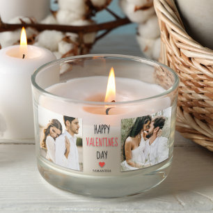 Sticker Rectangulaire Deux photos   Happy Valentines Day  