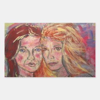Sticker Rectangulaire Deux Sœurs