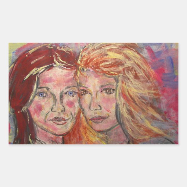 Sticker Rectangulaire Deux Sœurs (Devant)