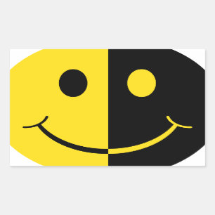 Sticker Rectangulaire Deux visages souriants