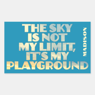 Sticker Rectangulaire Devis Sky de nom personnalisé