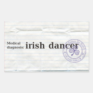 Sticker Rectangulaire Diagnostic Médicale : danseur irlandais