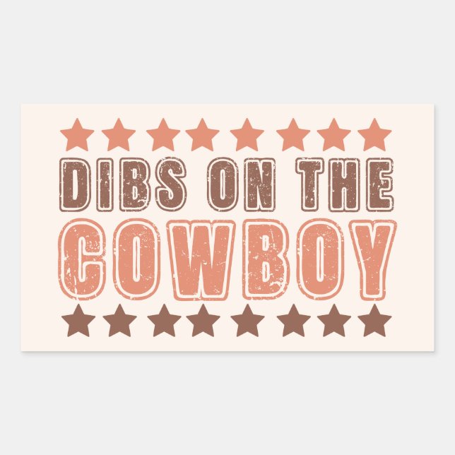 Sticker Rectangulaire Dibs Sur Le Cowboy (Devant)