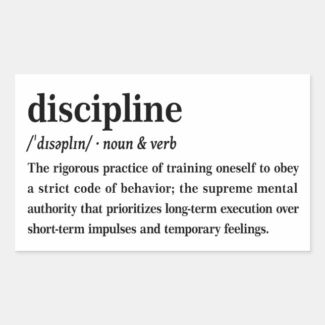 Sticker Rectangulaire Dictionnaire de discipline Définition esthétique  (Devant)